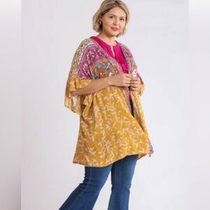 Umgee Mixed Media Kimono 2XL NWOT